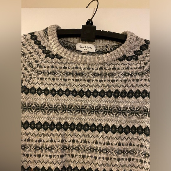 Goodfellow & Co. Men's Standard Fit Jacquard Sweater, Gravel Gray - Size Large - Picture 5 of 10